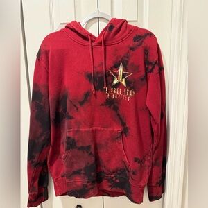 Jeffree Star Red and Black Tie-Dye Hoodie